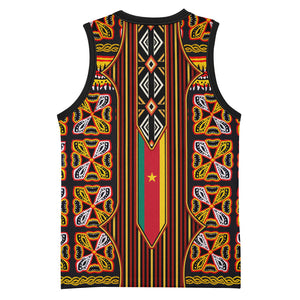 Cameroon Toghu Basketball Jersey Vibrant Bamenda Tribal - Authentic African Folk Art