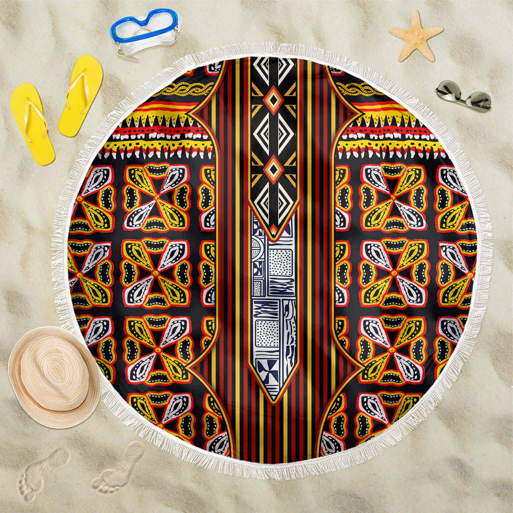 Cameroon Toghu Beach Blanket Vibrant Bamenda Tribal - Authentic African Folk Art