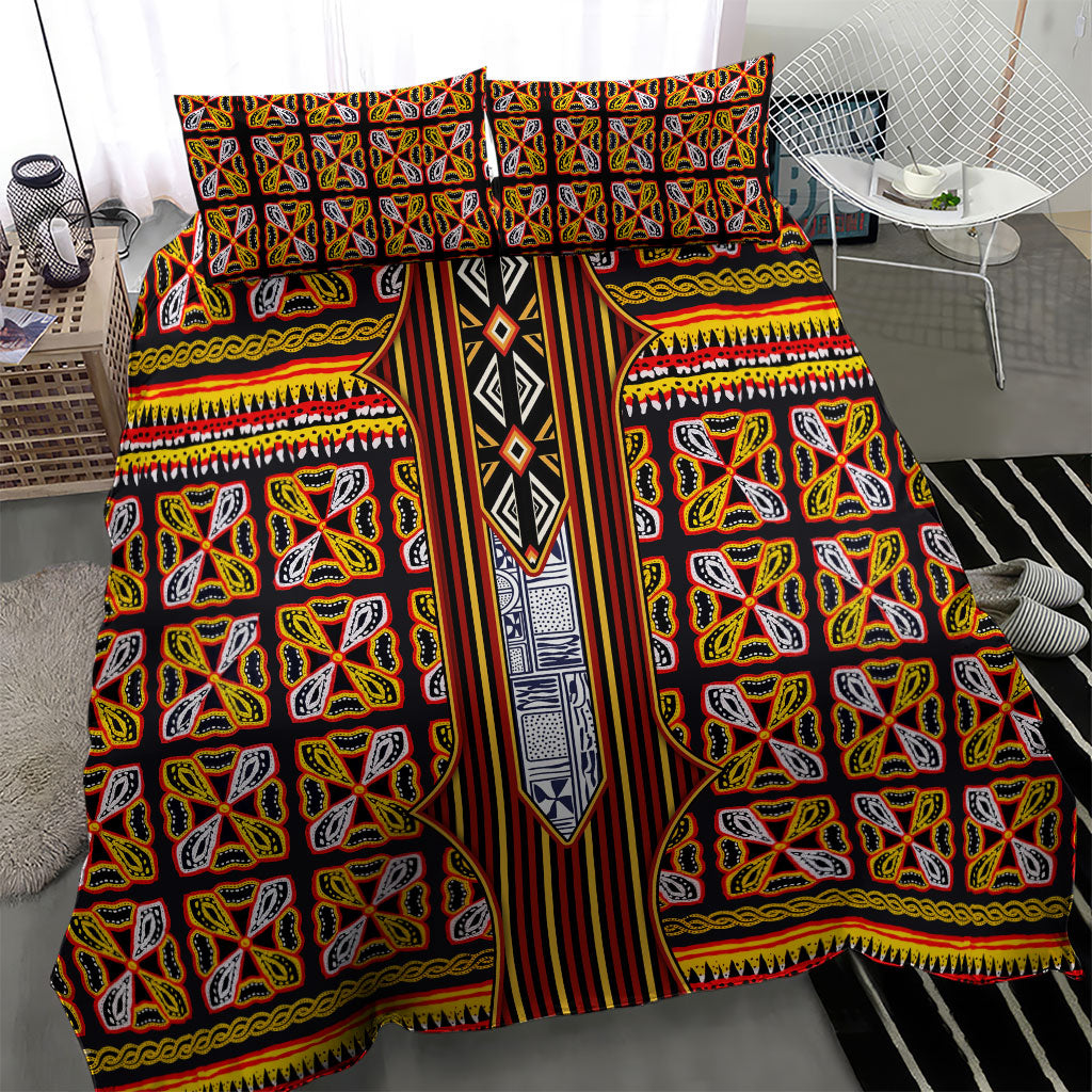 Cameroon Toghu Bedding Set Vibrant Bamenda Tribal - Authentic African Folk Art