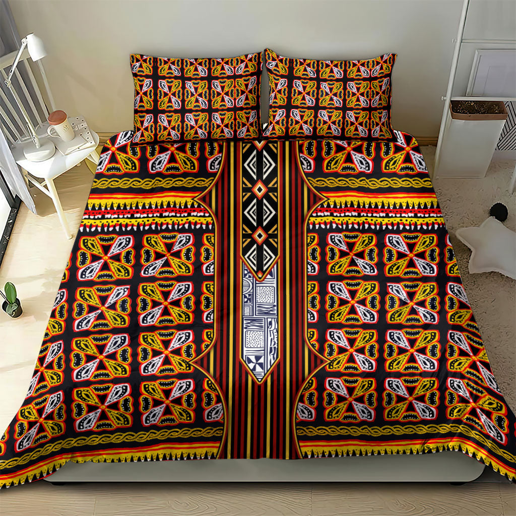 Cameroon Toghu Bedding Set Vibrant Bamenda Tribal - Authentic African Folk Art