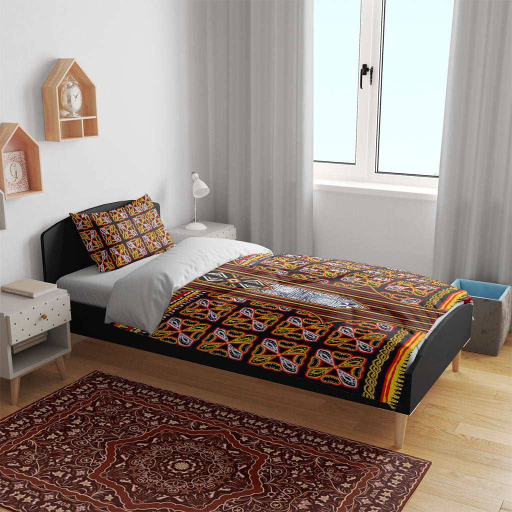 Cameroon Toghu Bedding Set Vibrant Bamenda Tribal - Authentic African Folk Art