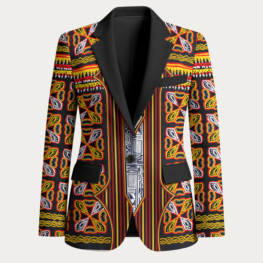 Cameroon Toghu Blazer Vibrant Bamenda Tribal - Authentic African Folk Art