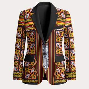 Cameroon Toghu Blazer Vibrant Bamenda Tribal - Authentic African Folk Art