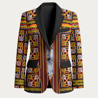 Cameroon Toghu Blazer Vibrant Bamenda Tribal - Authentic African Folk Art