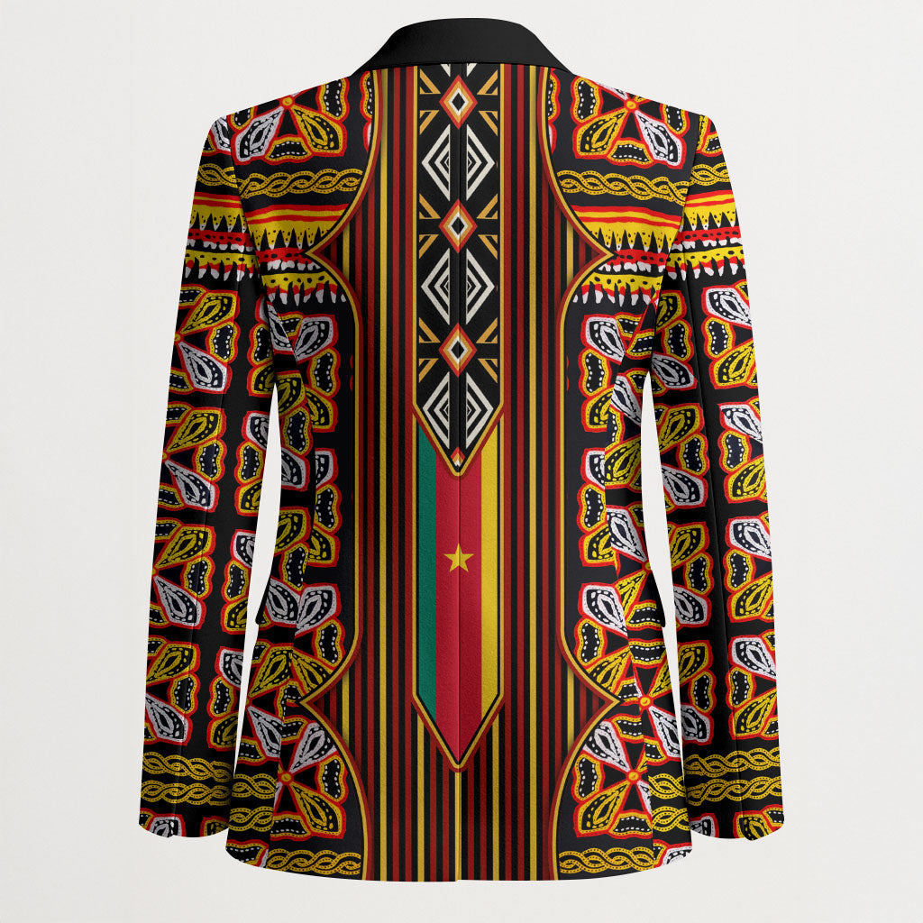 Cameroon Toghu Blazer Vibrant Bamenda Tribal - Authentic African Folk Art