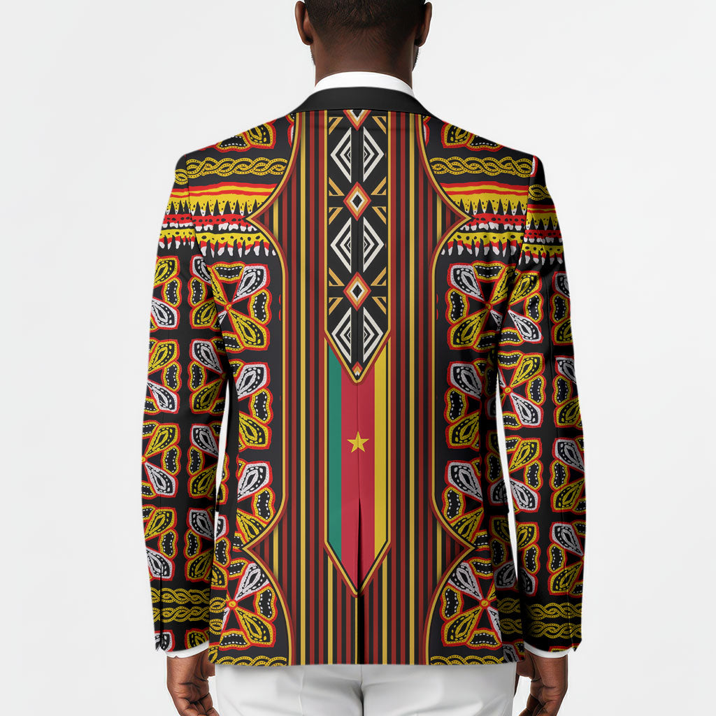 Cameroon Toghu Blazer Vibrant Bamenda Tribal - Authentic African Folk Art