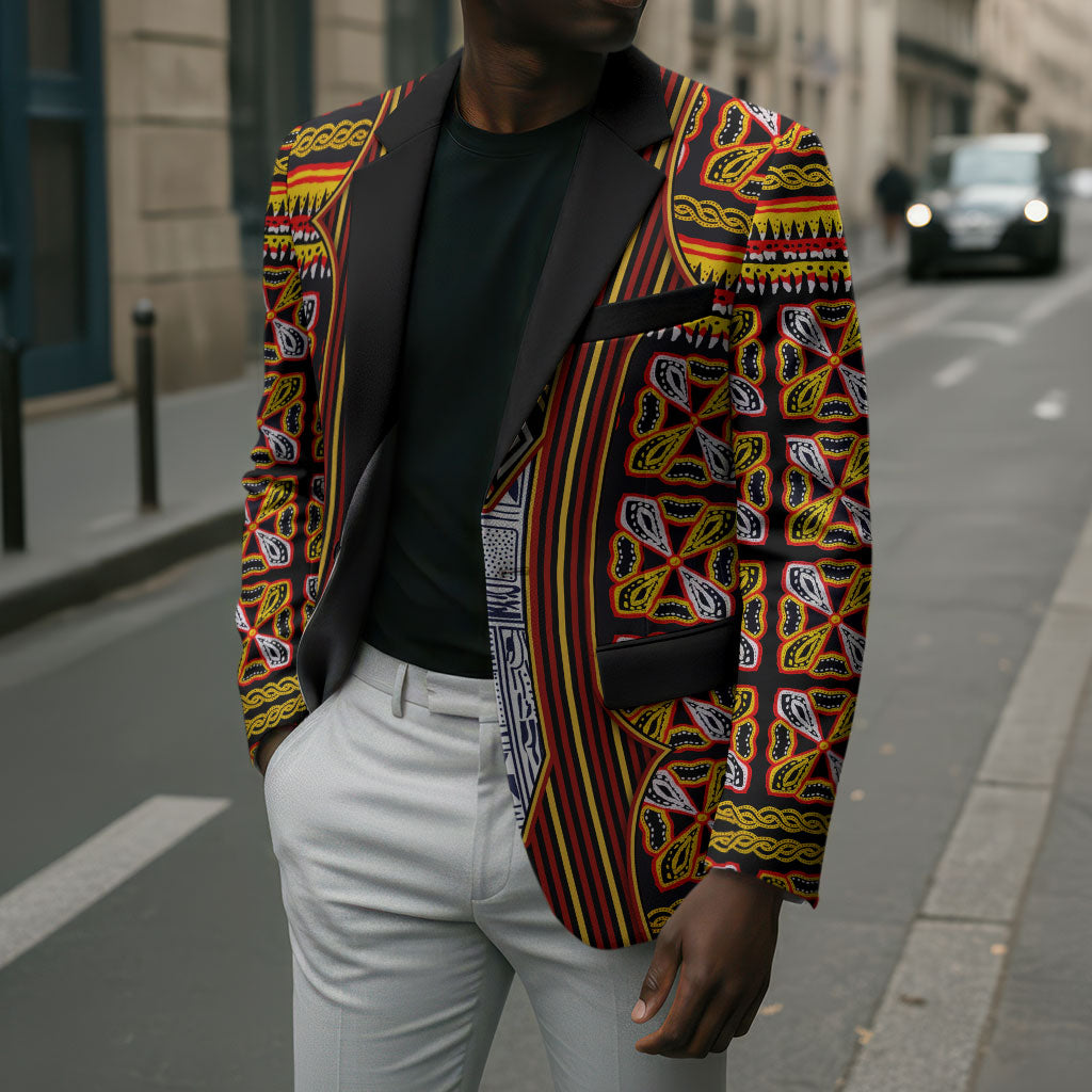 Cameroon Toghu Blazer Vibrant Bamenda Tribal - Authentic African Folk Art