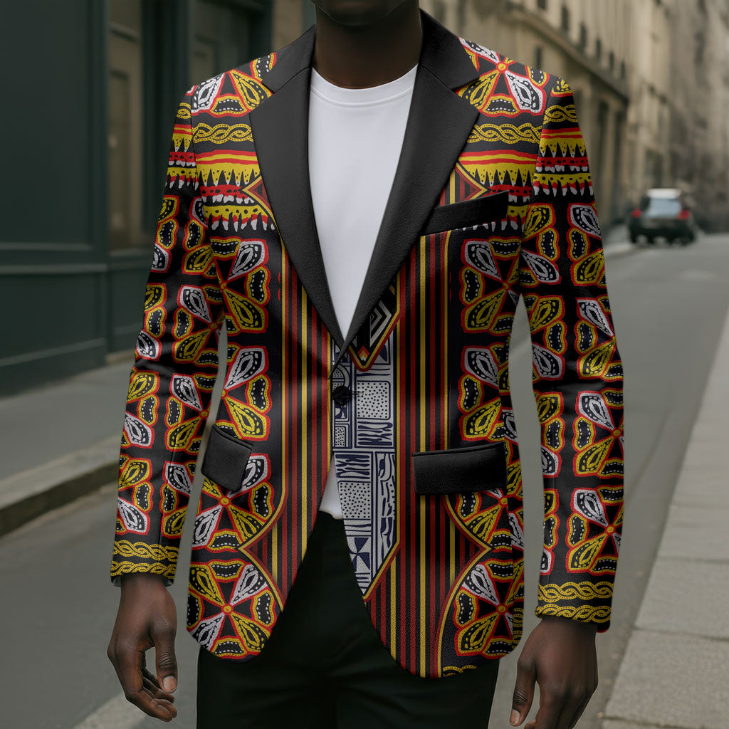 Cameroon Toghu Blazer Vibrant Bamenda Tribal - Authentic African Folk Art