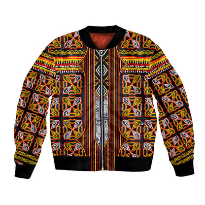 Cameroon Toghu Bomber Jacket Vibrant Bamenda Tribal - Authentic African Folk Art
