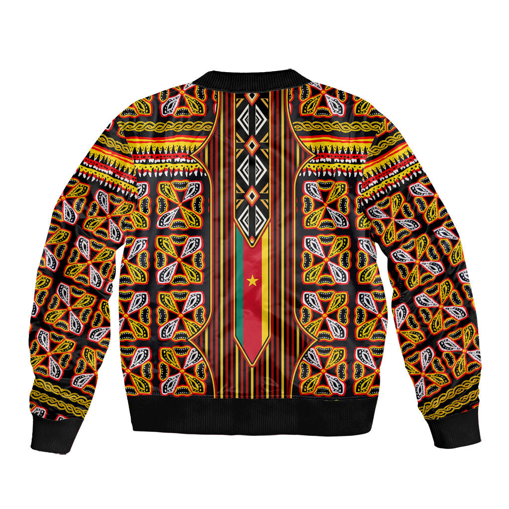 Cameroon Toghu Bomber Jacket Vibrant Bamenda Tribal - Authentic African Folk Art