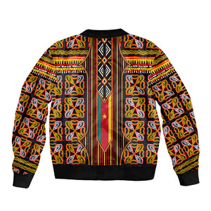 Cameroon Toghu Bomber Jacket Vibrant Bamenda Tribal - Authentic African Folk Art