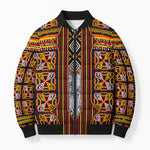 Cameroon Toghu Bomber Puffer Jacket Vibrant Bamenda Tribal - Authentic African Folk Art