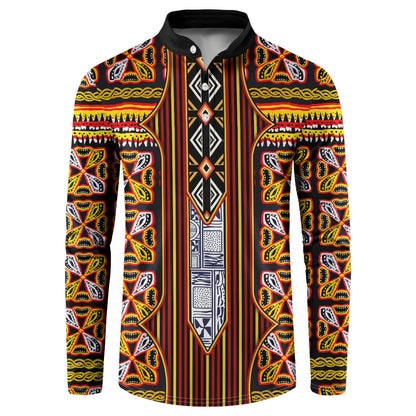 Cameroon Toghu Button Sweatshirt Vibrant Bamenda Tribal - Authentic African Folk Art