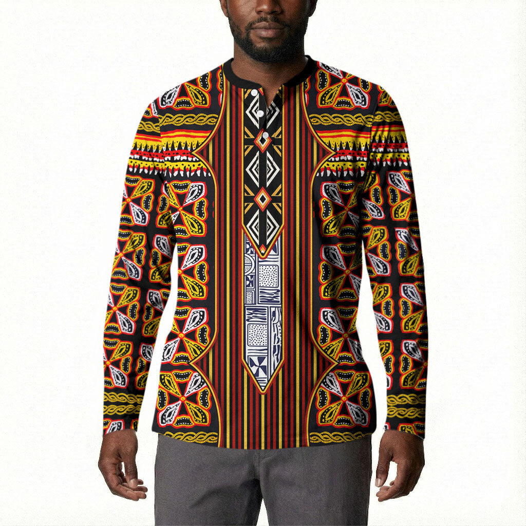 Cameroon Toghu Button Sweatshirt Vibrant Bamenda Tribal - Authentic African Folk Art