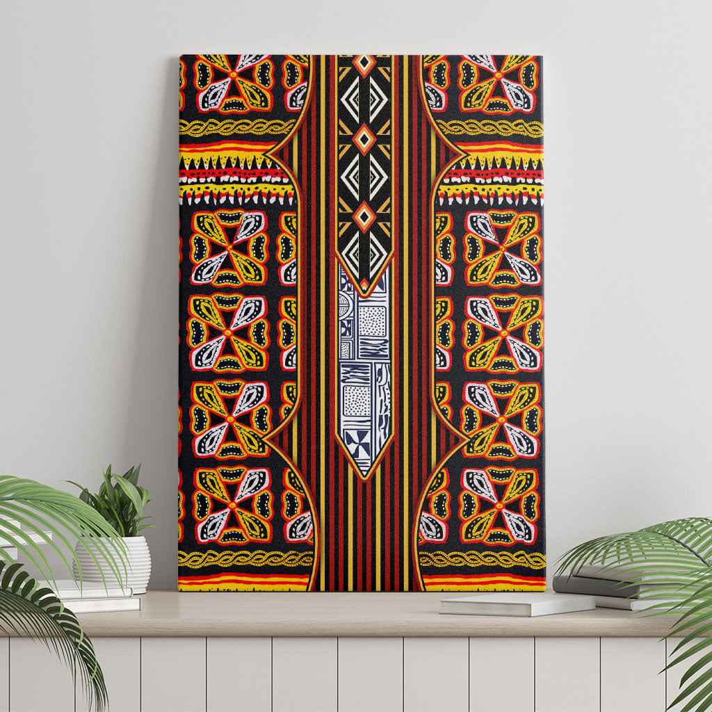 Cameroon Toghu Canvas Wall Art Vibrant Bamenda Tribal - Authentic African Folk Art