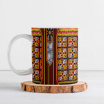 Cameroon Toghu Ceramic Mug Vibrant Bamenda Tribal - Authentic African Folk Art