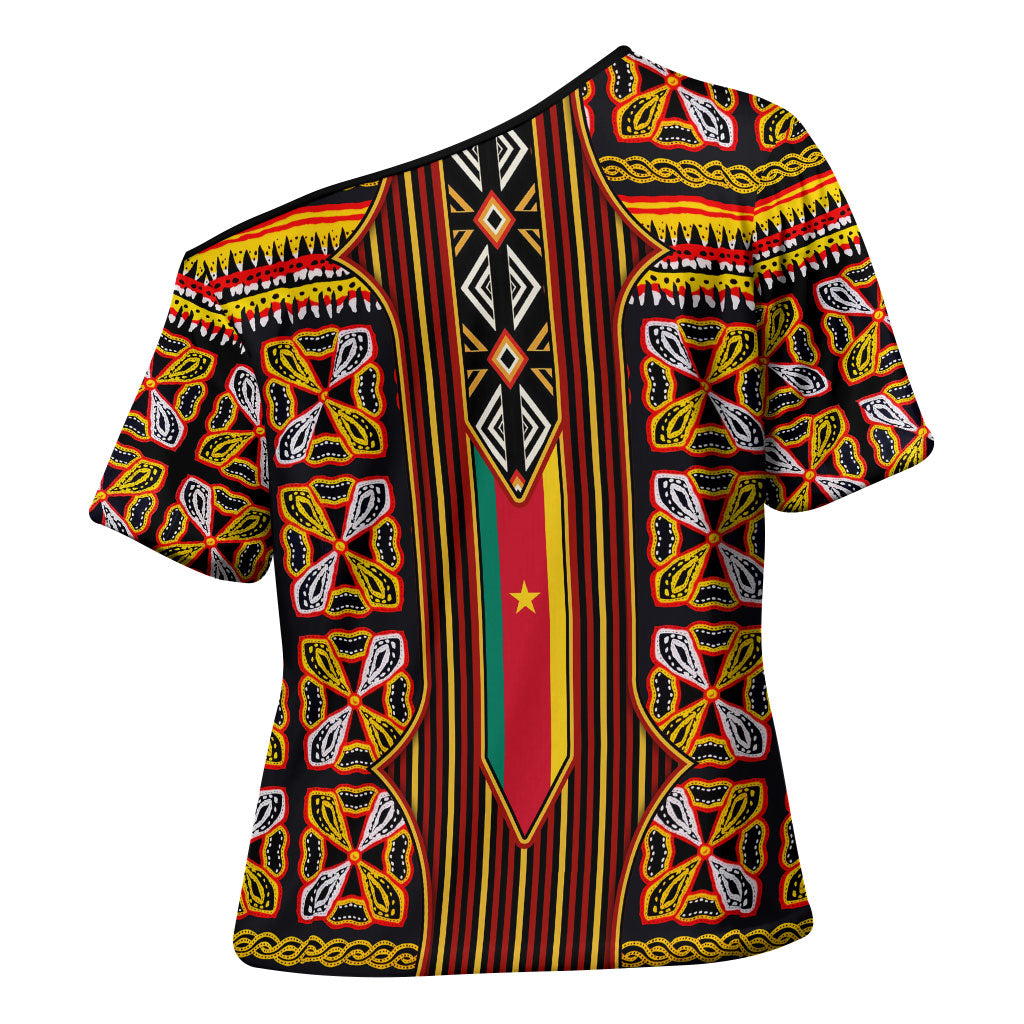 Cameroon Toghu Cross Shoulder Shirt Vibrant Bamenda Tribal - Authentic African Folk Art