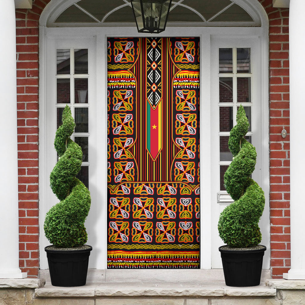 Cameroon Toghu Door Cover Vibrant Bamenda Tribal - Authentic African Folk Art