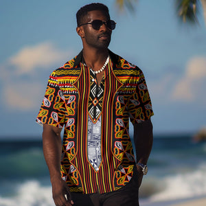 Cameroon Toghu Hawaiian Shirt Vibrant Bamenda Tribal - Authentic African Folk Art