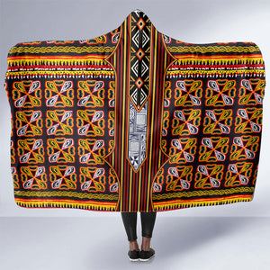 Cameroon Toghu Hooded Blanket Vibrant Bamenda Tribal - Authentic African Folk Art