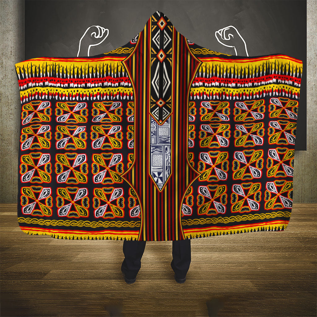 Cameroon Toghu Hooded Blanket Vibrant Bamenda Tribal - Authentic African Folk Art