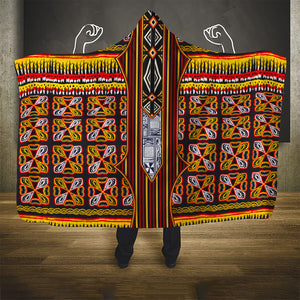 Cameroon Toghu Hooded Blanket Vibrant Bamenda Tribal - Authentic African Folk Art