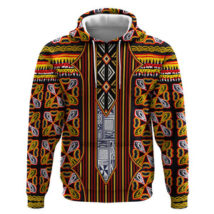 Cameroon Toghu Hoodie Vibrant Bamenda Tribal - Authentic African Folk Art