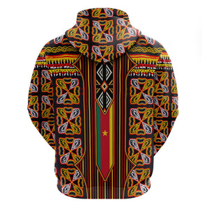 Cameroon Toghu Hoodie Vibrant Bamenda Tribal - Authentic African Folk Art