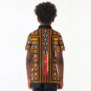 Cameroon Toghu Kid Polo Shirt Vibrant Bamenda Tribal - Authentic African Folk Art