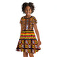 Cameroon Toghu Kid Short Sleeve Dress Vibrant Bamenda Tribal - Authentic African Folk Art