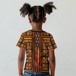 Cameroon Toghu Kid T shirt Vibrant Bamenda Tribal - Authentic African Folk Art