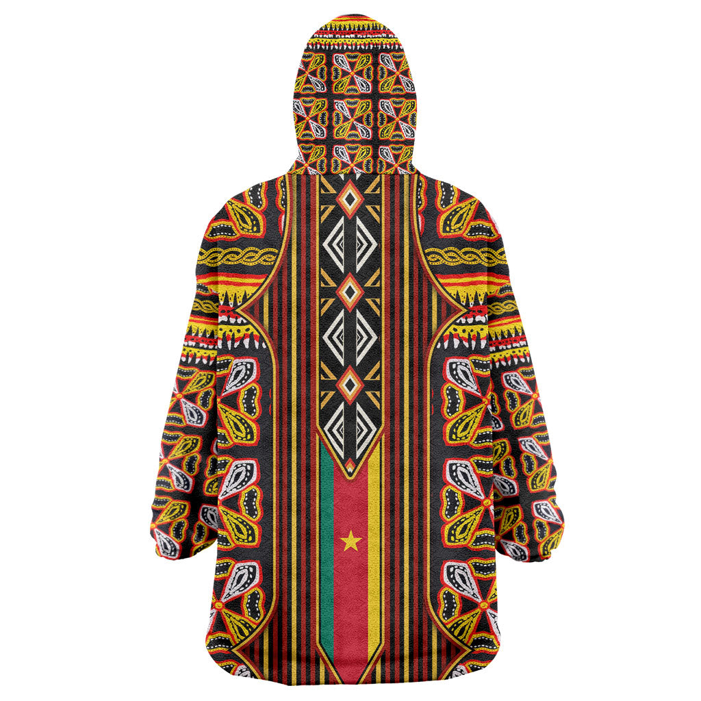 Cameroon Toghu Kid Wearable Blanket Hoodie Vibrant Bamenda Tribal - Authentic African Folk Art