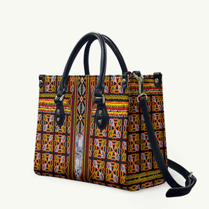 Cameroon Toghu Leather Bag Vibrant Bamenda Tribal - Authentic African Folk Art