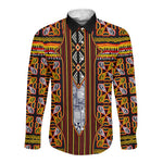 Cameroon Toghu Long Sleeve Button Shirt Vibrant Bamenda Tribal - Authentic African Folk Art