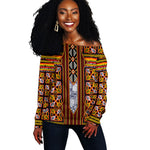 Cameroon Toghu Off Shoulder Sweater Vibrant Bamenda Tribal - Authentic African Folk Art