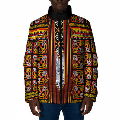 Cameroon Toghu Padded Jacket Vibrant Bamenda Tribal - Authentic African Folk Art