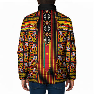 Cameroon Toghu Padded Jacket Vibrant Bamenda Tribal - Authentic African Folk Art