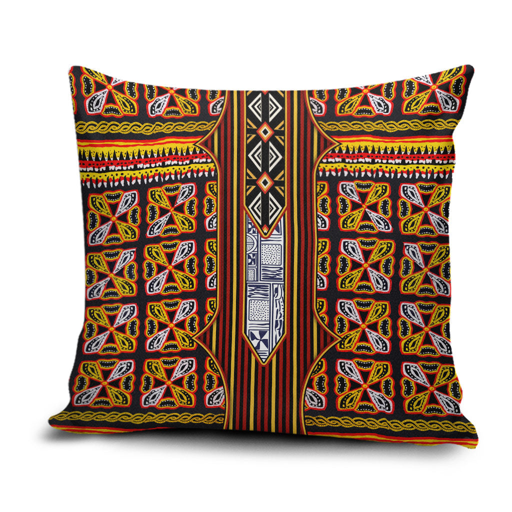 Cameroon Toghu Pillow Cover Vibrant Bamenda Tribal - Authentic African Folk Art