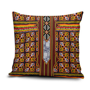 Cameroon Toghu Pillow Cover Vibrant Bamenda Tribal - Authentic African Folk Art