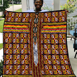 Cameroon Toghu Quilt Vibrant Bamenda Tribal - Authentic African Folk Art