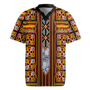 Cameroon Toghu Rugby Jersey Vibrant Bamenda Tribal - Authentic African Folk Art