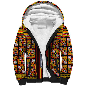 Cameroon Toghu Sherpa Hoodie Vibrant Bamenda Tribal - Authentic African Folk Art