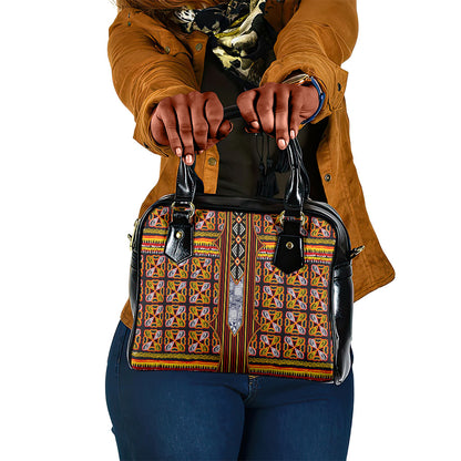 Cameroon Toghu Shoulder Handbag Vibrant Bamenda Tribal - Authentic African Folk Art