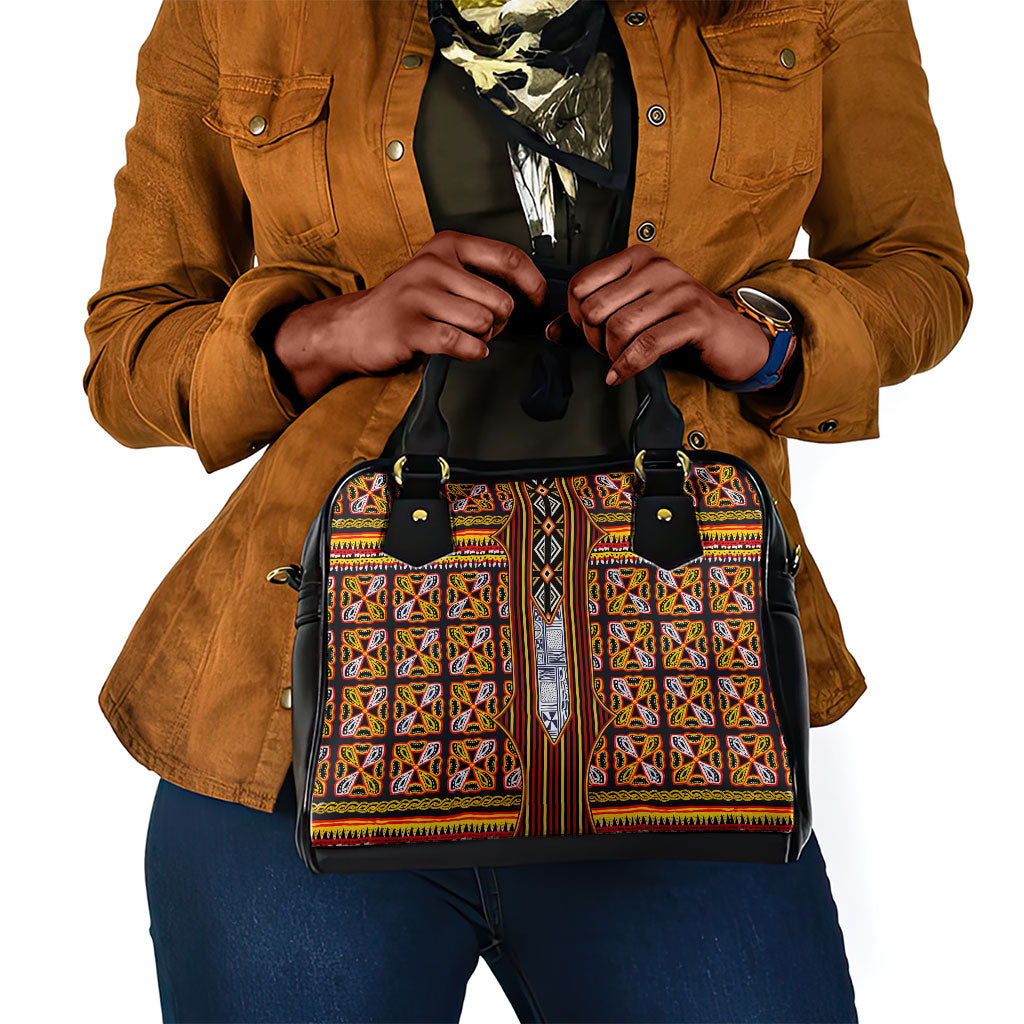 Cameroon Toghu Shoulder Handbag Vibrant Bamenda Tribal - Authentic African Folk Art