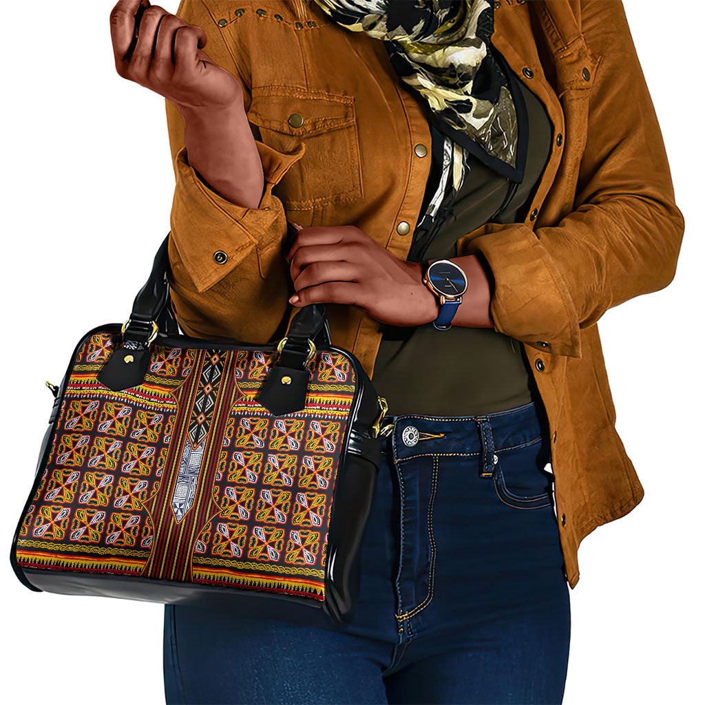 Cameroon Toghu Shoulder Handbag Vibrant Bamenda Tribal - Authentic African Folk Art