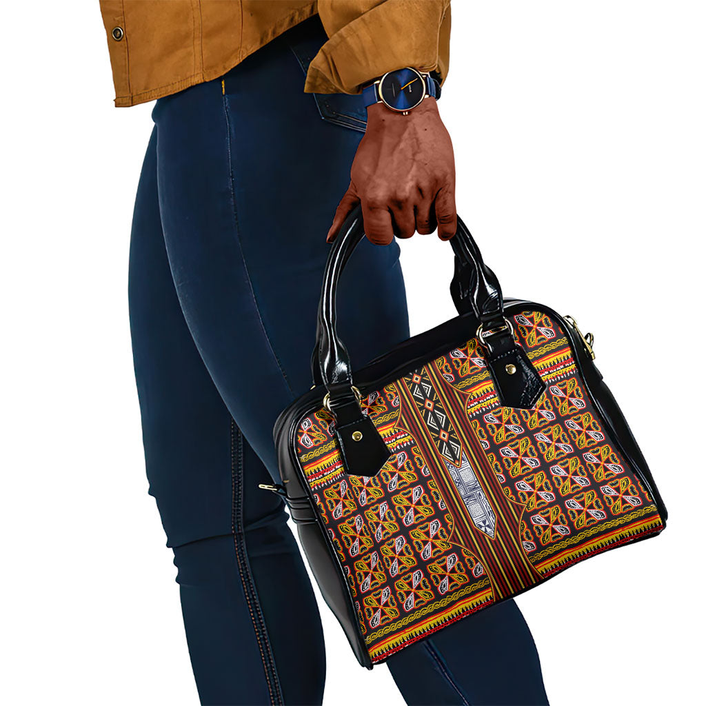 Cameroon Toghu Shoulder Handbag Vibrant Bamenda Tribal - Authentic African Folk Art