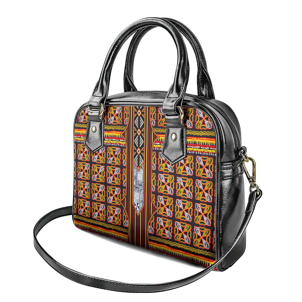Cameroon Toghu Shoulder Handbag Vibrant Bamenda Tribal - Authentic African Folk Art