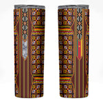 Cameroon Toghu Skinny Tumbler Vibrant Bamenda Tribal - Authentic African Folk Art