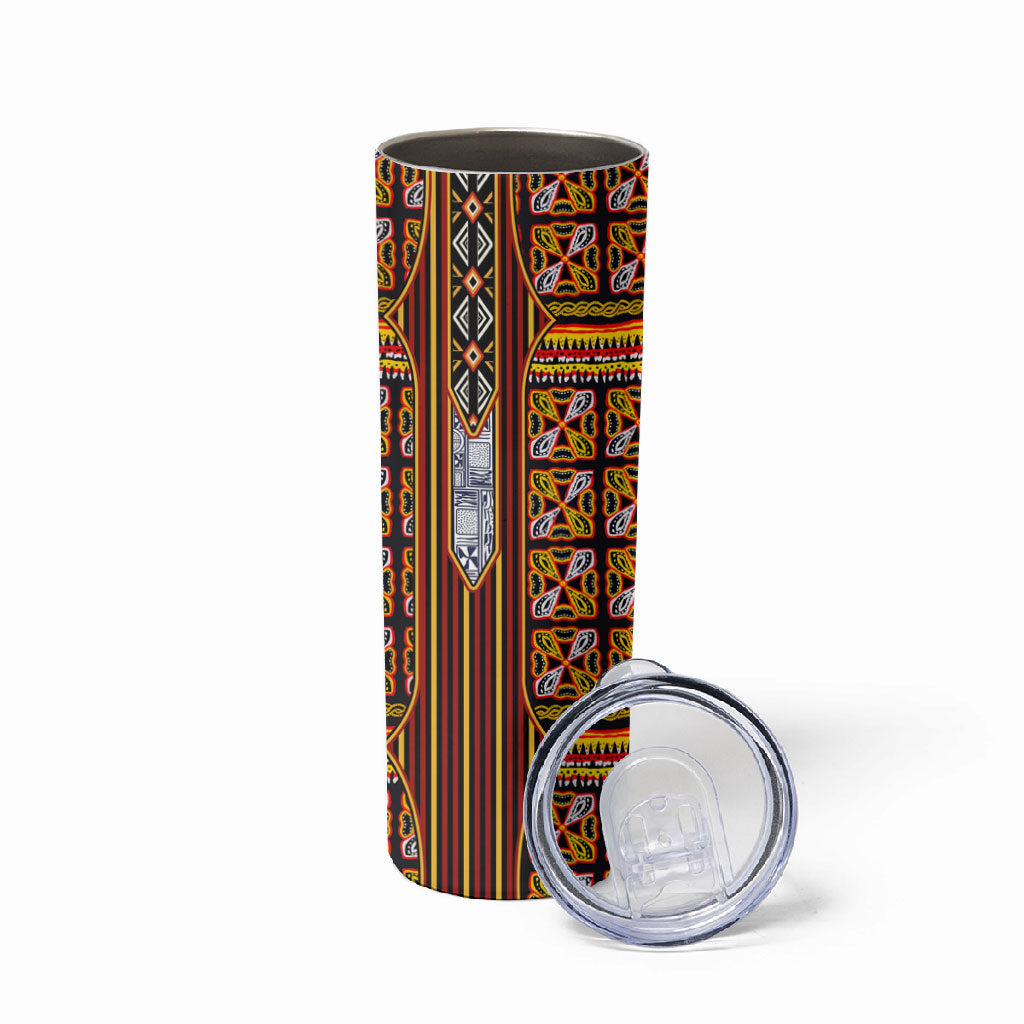 Cameroon Toghu Skinny Tumbler Vibrant Bamenda Tribal - Authentic African Folk Art