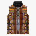 Cameroon Toghu Sleeveless Puffer Jacket Vibrant Bamenda Tribal - Authentic African Folk Art